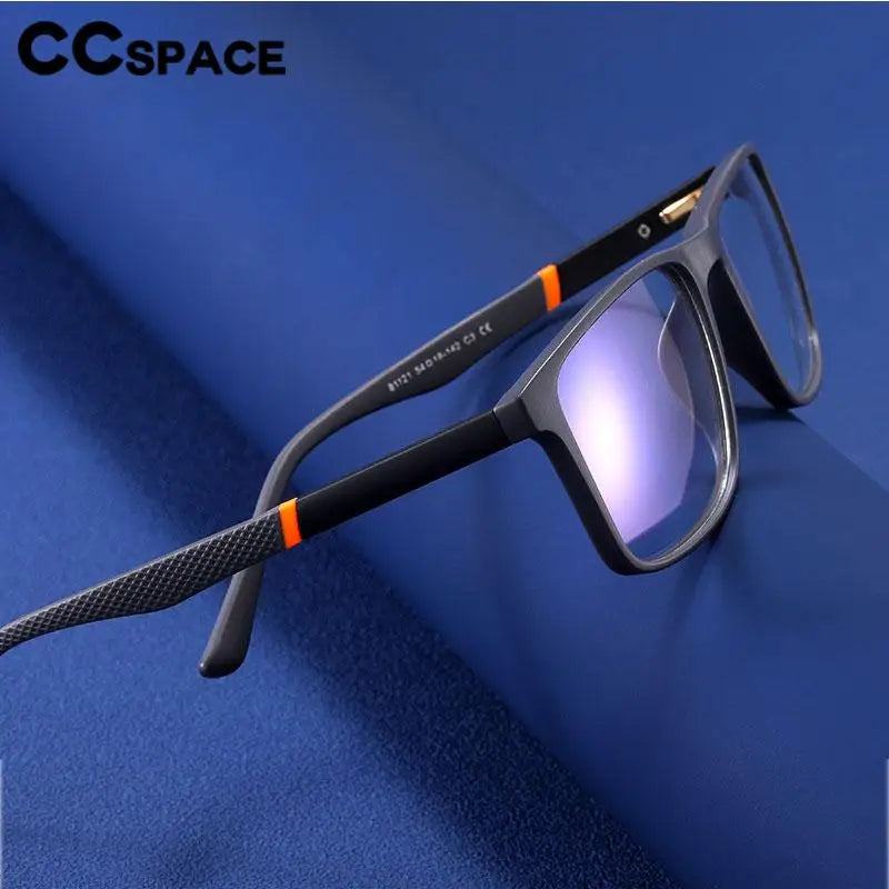 CCspace Unisex Full Rim Square Tr 90 Titanium Eyeglasses 57307 Full Rim CCspace