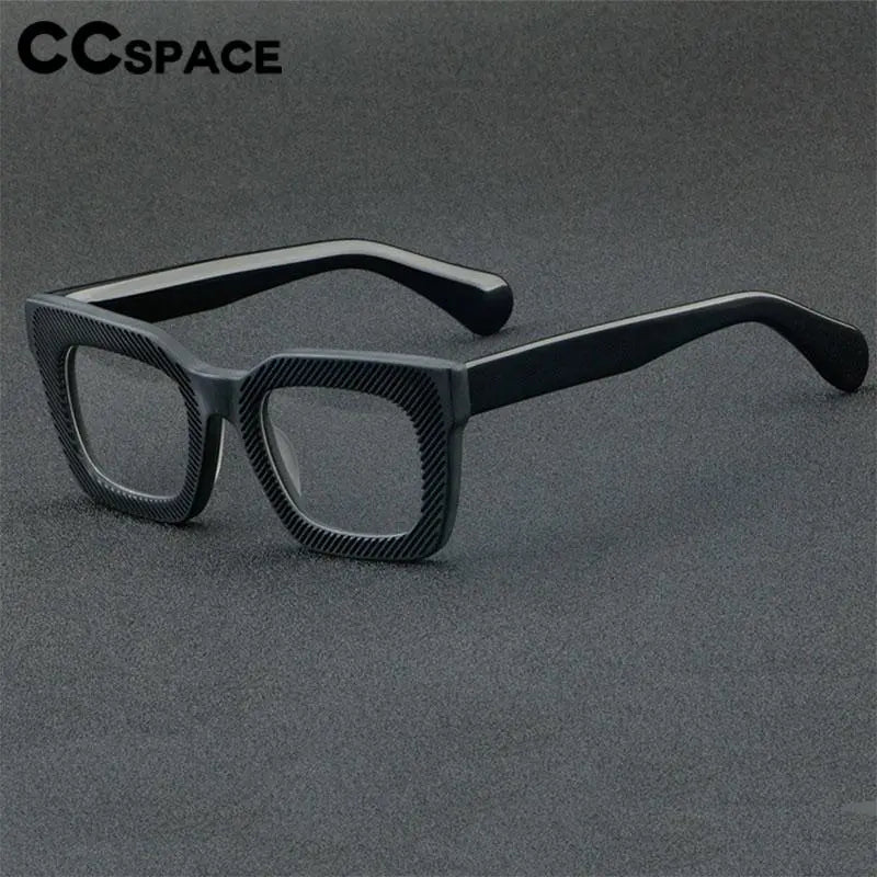 CCspace Unisex Full Rim Square Acetate Eyeglasses 56911 Full Rim CCspace
