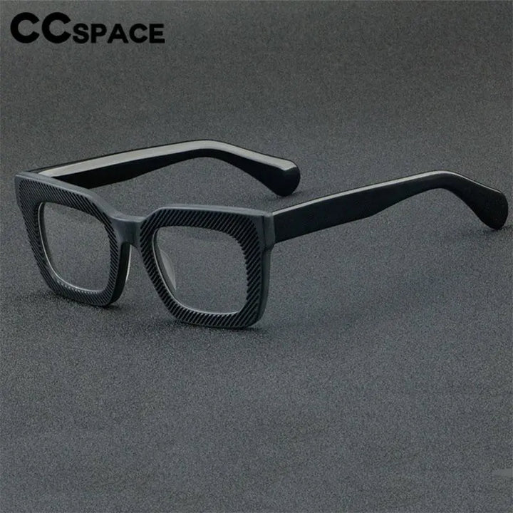 CCspace Unisex Full Rim Square Acetate Eyeglasses 56911 Full Rim CCspace