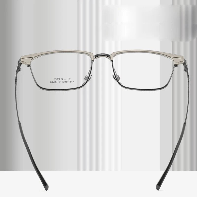 KatKani Unisex Full Rim Square Titanium Eyeglasses 7048 Full Rim KatKani Eyeglasses   