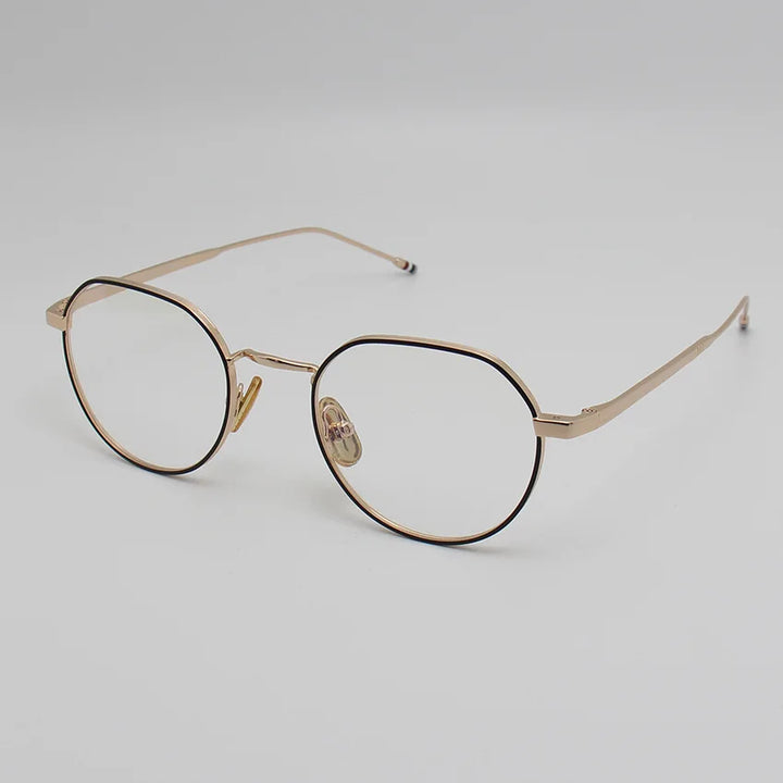 Black Mask Unisex Full Rim Flat Top Oval Alloy Eyeglasses 42914 Full Rim Black Mask