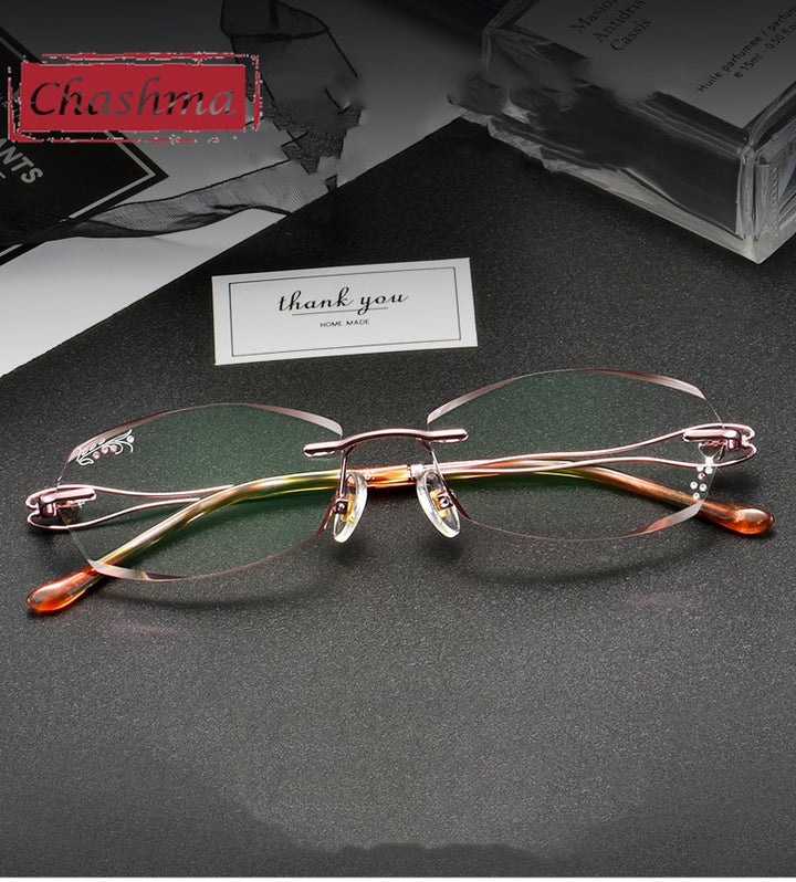 Chashma Women's Rimless Oval Titanium Eyeglasses 2267 Rimless Chashma