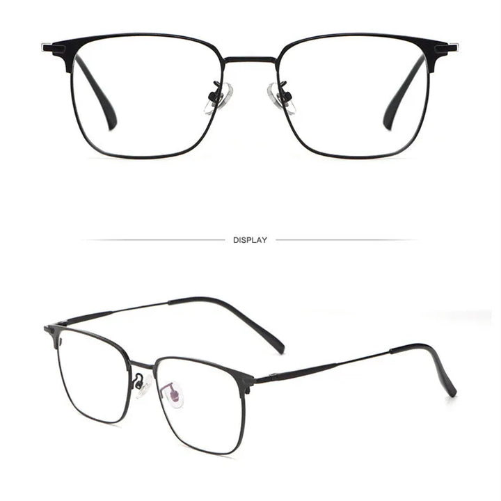 Kocolior Unisex Full Rim Square Alloy Hyperopic Reading Glasses 62504 Reading Glasses Kocolior Black China +25