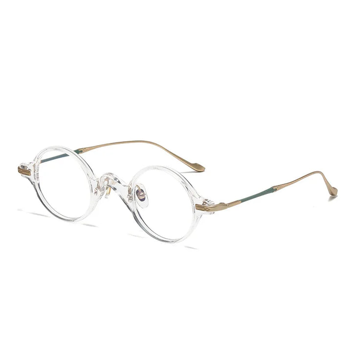 Black Mask Unisex Full Rim Round Titanium Acetate Eyeglasses 95950