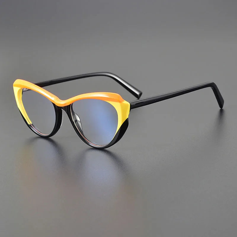 Nobler Unisex Full Rim Wide Edge Cat Eye Acetate Eyeglasses P007 Full Rim Nobler C1