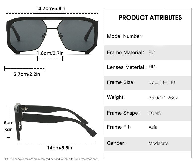 CCspace Unisex Semi Rim Square Tr 90 UV400 Sunglasses 56217 Sunglasses CCspace Sunglasses