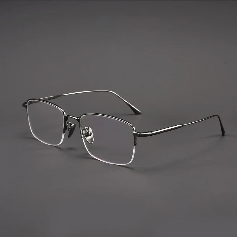 Muzz Unisex Semi Rim Square IP Titanium Eyeglasses 1907 Semi Rim Muzz GRAY
