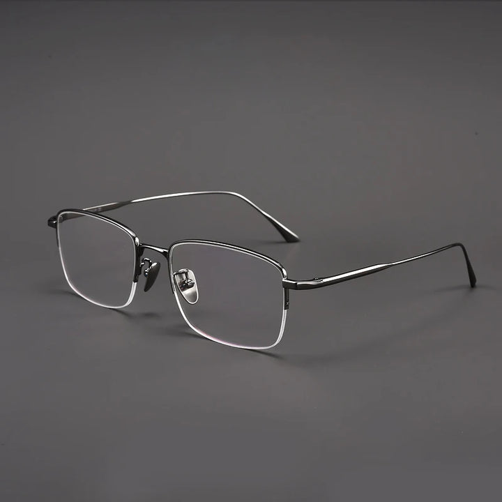 Muzz Unisex Semi Rim Square IP Titanium Eyeglasses 1907 Semi Rim Muzz GRAY