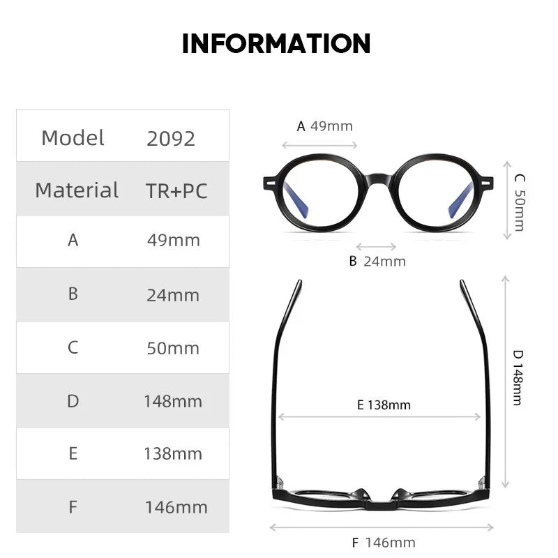 Kocolior Unisex Full Rim Oval Acetate Hyperopic Reading Glasses 2092 Reading Glasses Kocolior   