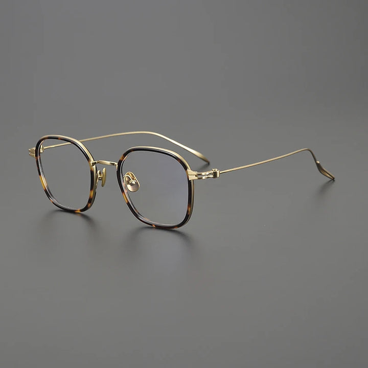 Gatenac Unisex Full Rim Square Acetate Titanium Eyeglasses Gxyj1572