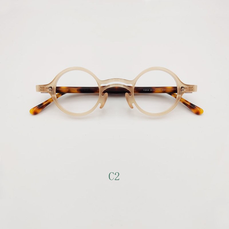 Yujo Unisex Full Rim Small Round Titanium Acetate Eyeglasses Or Polarized Sunglasses Full Rim Yujo C2 China