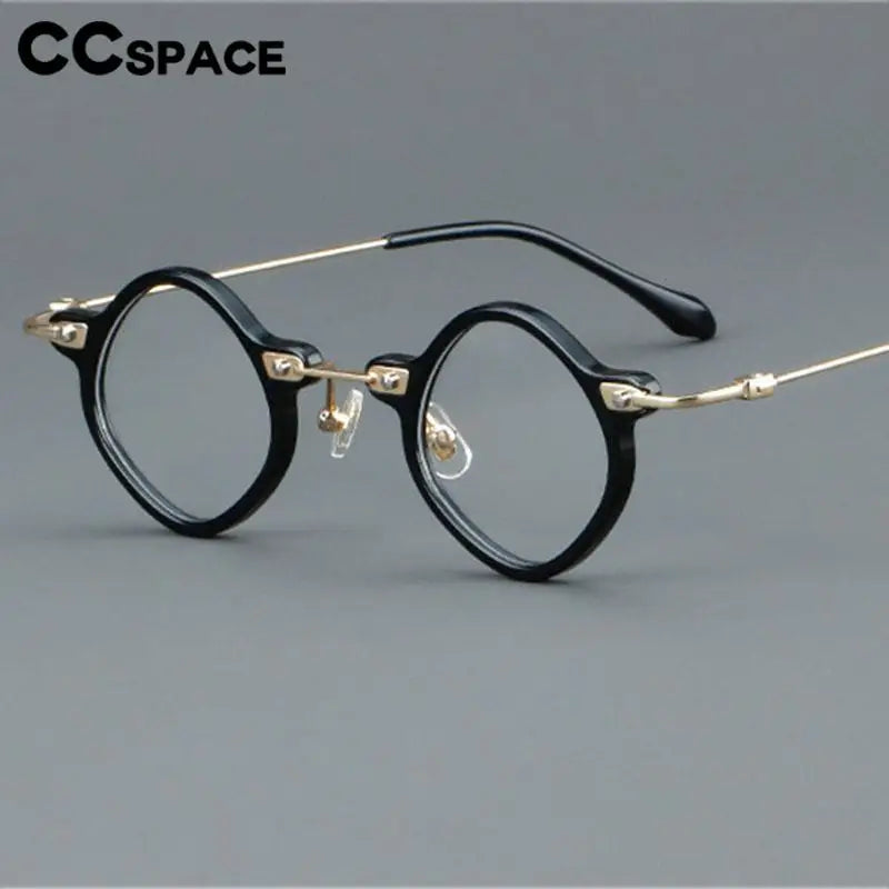 CCspace Women's Full Rim Round Acetate Alloy Eyeglasses 57170 Full Rim CCspace