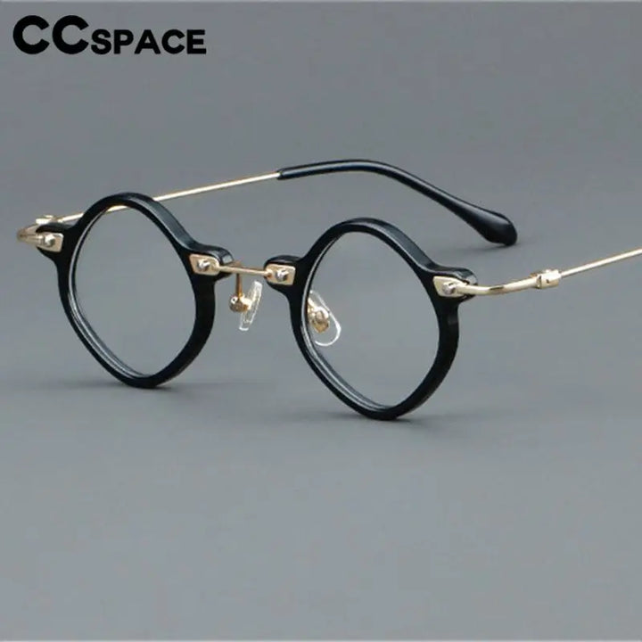 CCspace Women's Full Rim Round Acetate Alloy Eyeglasses 57170 Full Rim CCspace