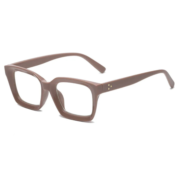 Kocolior Unisex Full Rim Square Acetate Hyperopic Reading Glasses 4913 Reading Glasses Kocolior Brown China 0