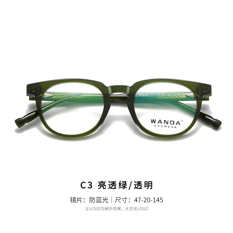 Reven Jate Women's Full Rim Round Tr 90 Alloy Eyeglasses 22245