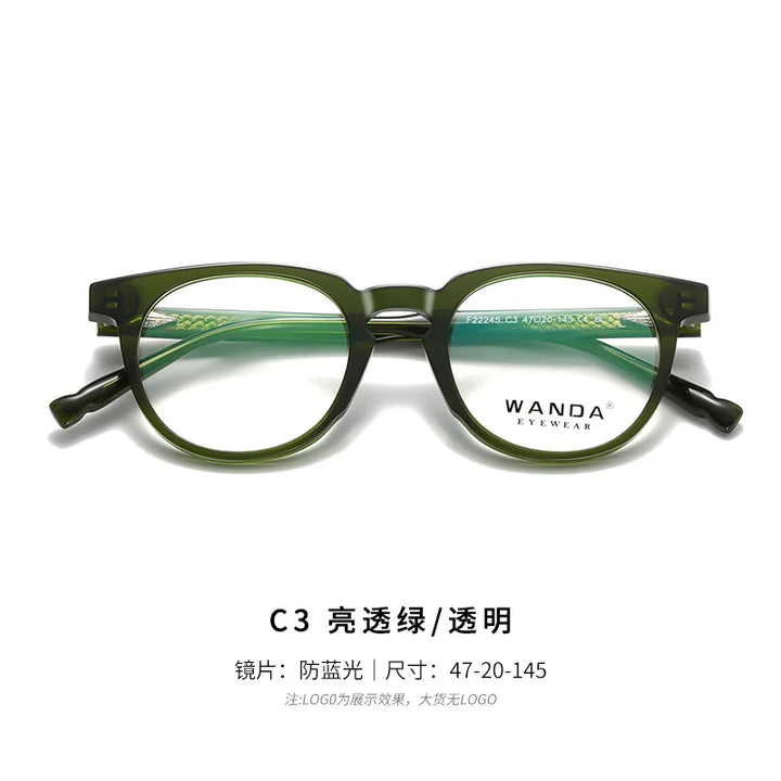 Reven Jate Women's Full Rim Round Tr 90 Alloy Eyeglasses 22245