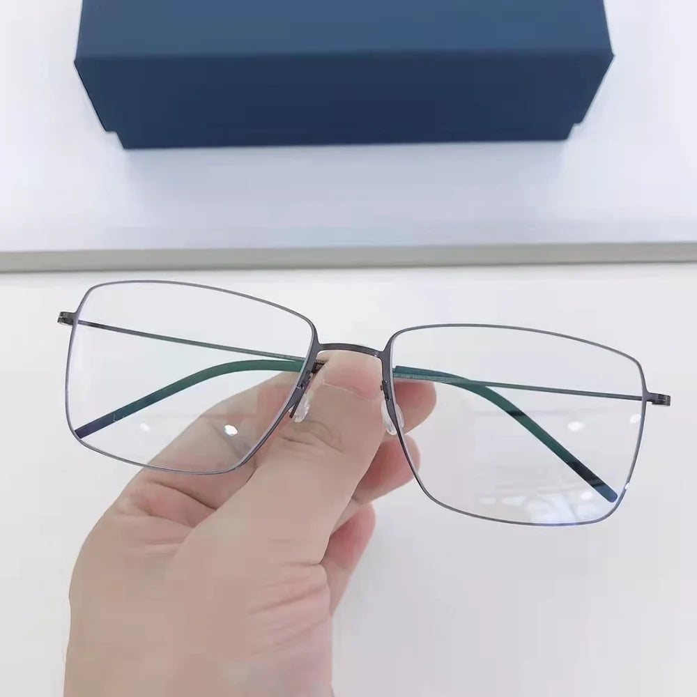 Aimee Unisex Rimless Square Screwless Titanium Eyeglasses 85508 Rimless Aimee Purple