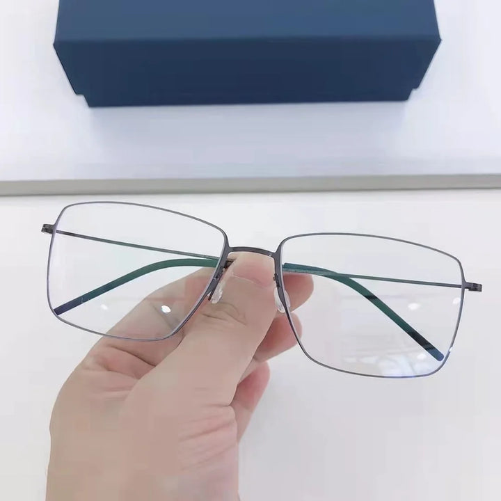 Aimee Unisex Rimless Square Screwless Titanium Eyeglasses 85508 Rimless Aimee Purple