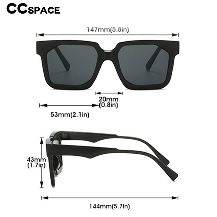CCspace Unisex Full Rim Square PC Eyeglasses 56358 Full Rim CCspace