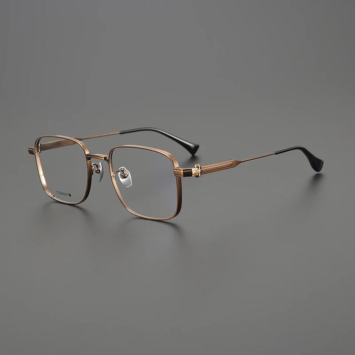 Gatenac Unisex Full Rim Big Square Titanium Eyeglasses Gxyj1569