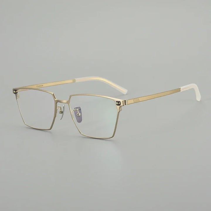 Aror Men's Full Rim Polygon Square Brow Line Titanium Eyeglasses 76008