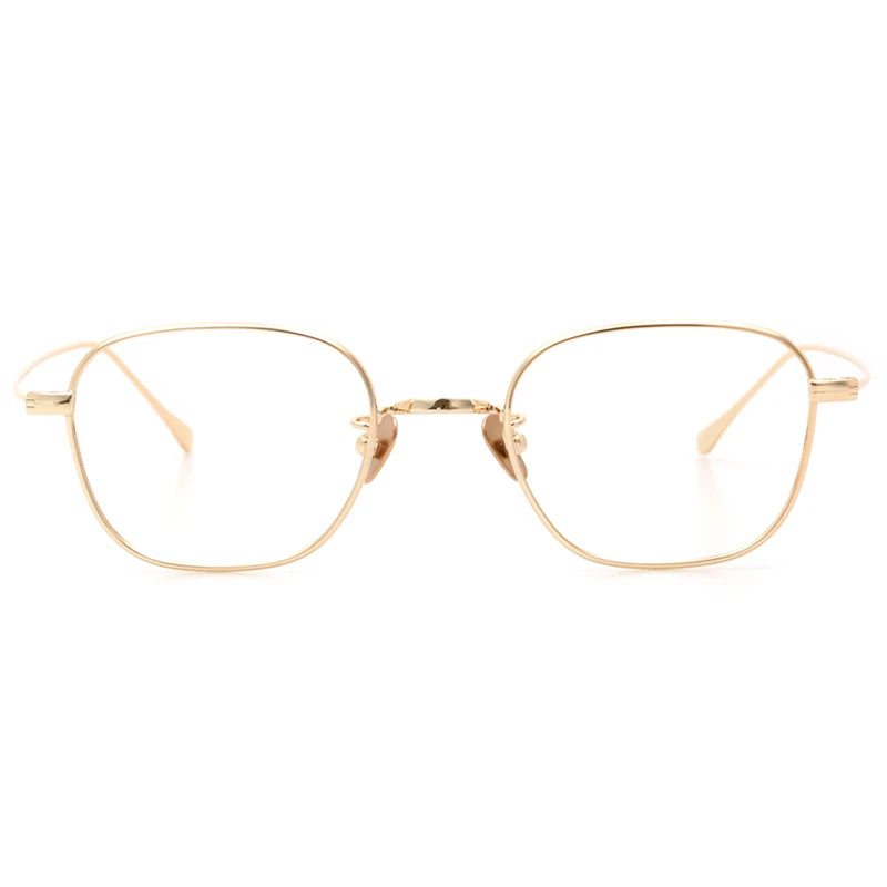 Black Mask Unisex Full Rim Square Titanium Eyeglasses 199gms Full Rim Black Mask Gold