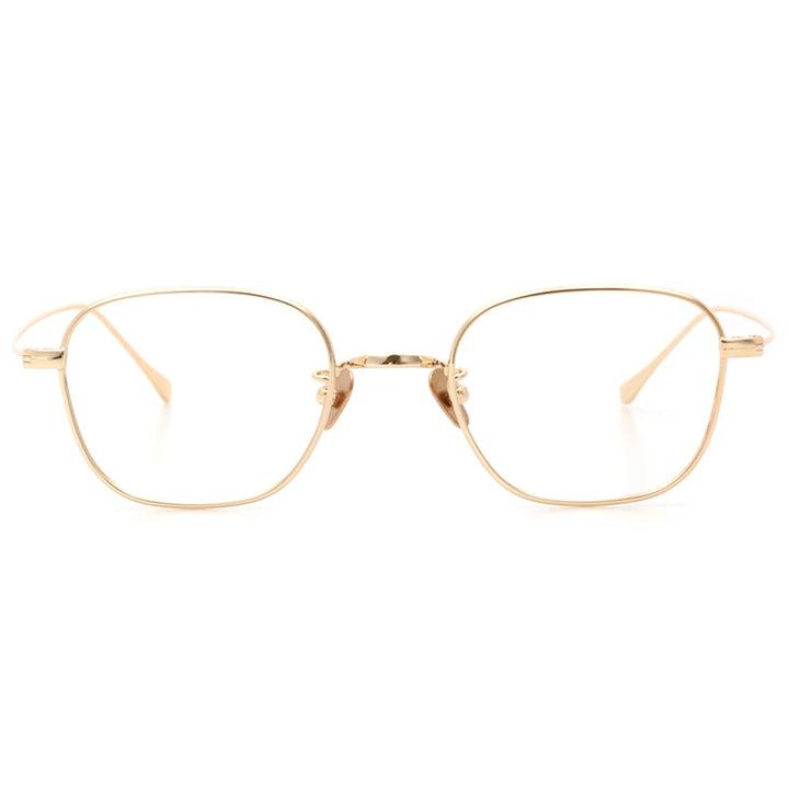 Black Mask Unisex Full Rim Square Titanium Eyeglasses 199gms Full Rim Black Mask Gold