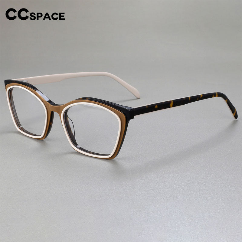 CCspace Women's Full Rim Square Acetate Eyeglasses 56469 Full Rim CCspace