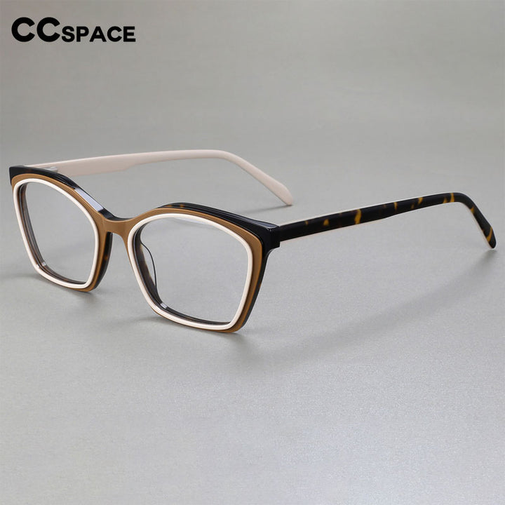 CCspace Women's Full Rim Square Acetate Eyeglasses 56469 Full Rim CCspace