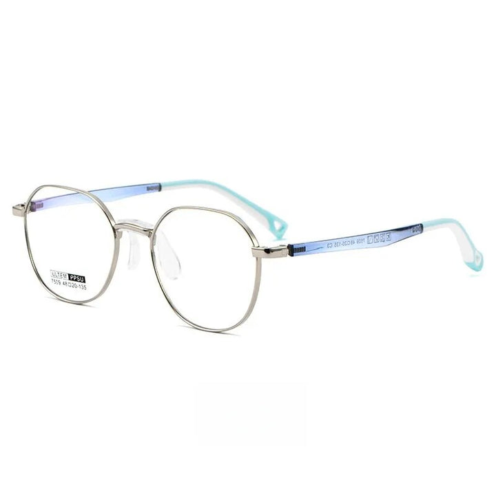 Yimaruili Unisex Children's Full Rim Square Alloy Eyeglasses 7509s Full Rim Yimaruili Eyeglasses Silver