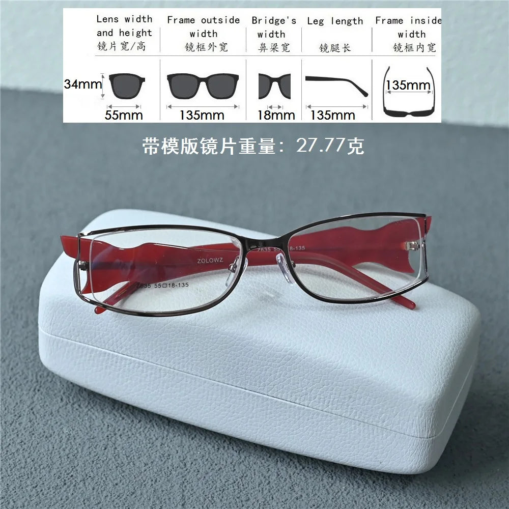 Cubojue Unisex Semi Rim Small Rectangle Alloy Reading Glasses C635 Reading Glasses Cubojue
