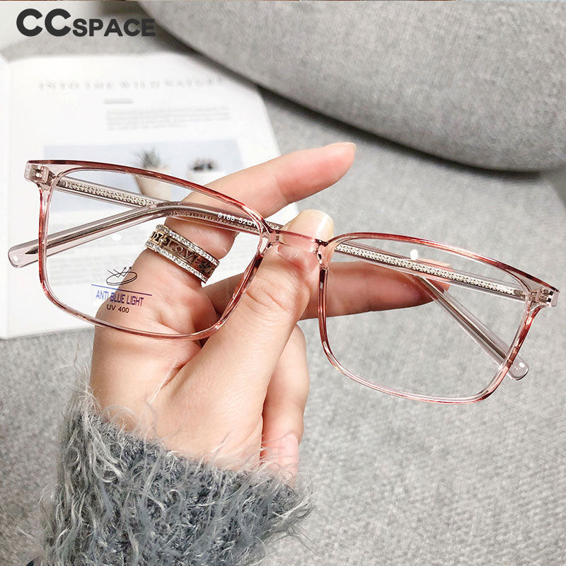 CCspace Unisex Full Rim Rectangle Square Tr 90 Titanium Eyeglasses 56335 Full Rim CCspace
