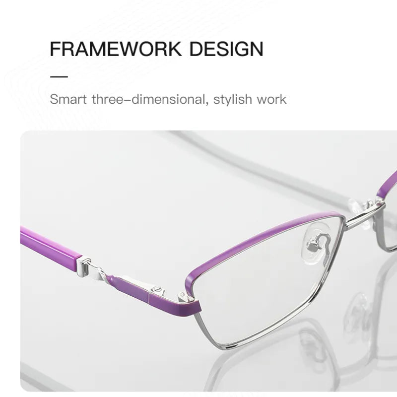 Vicky Unisex Full Rim Square Stainless Steel Reading Glasses 3012 Reading Glasses Vicky