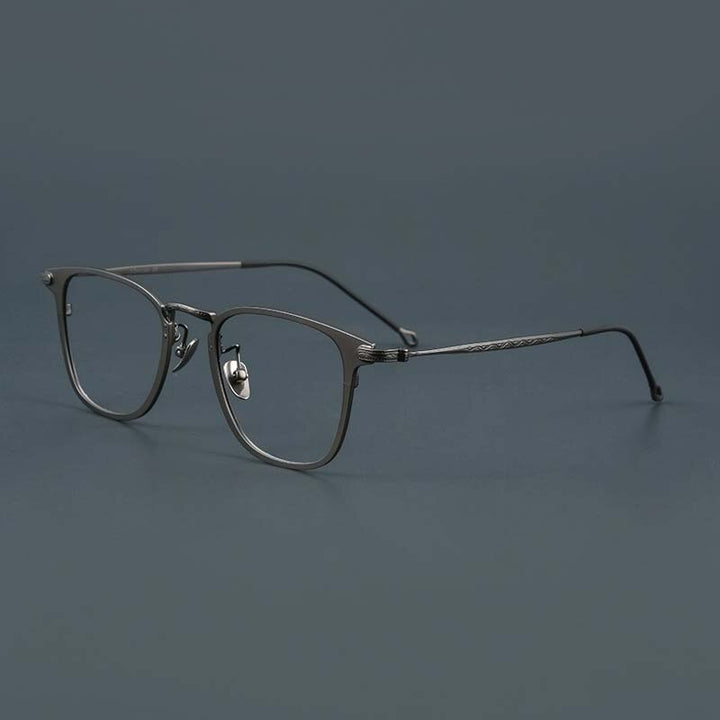 CCspace Unisex Full Rim Square Titanium Alloy Eyeglasses 55919 Full Rim CCspace GunColor China