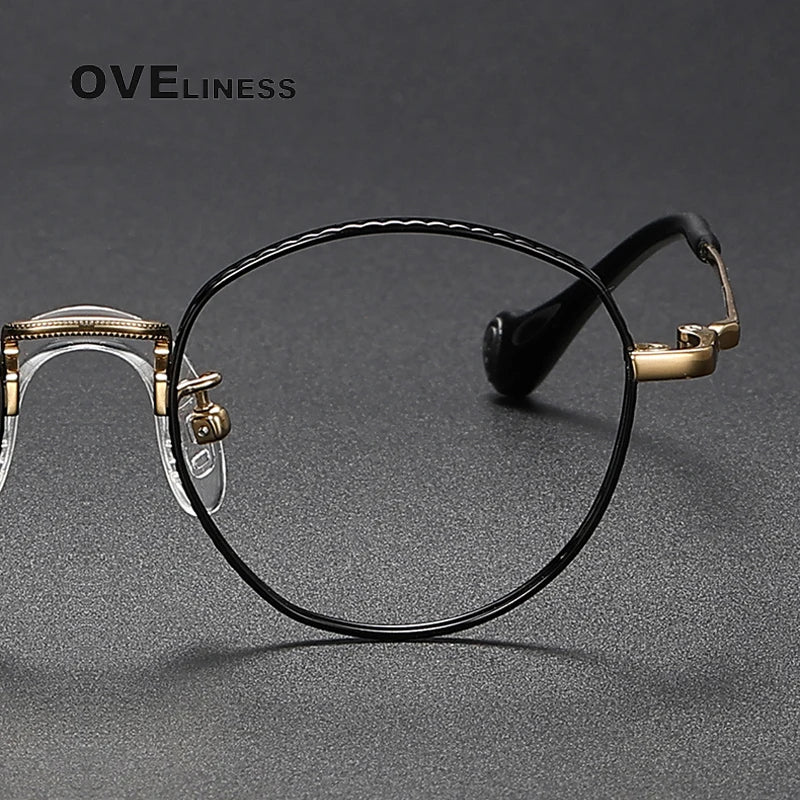 Oveliness Unisex Full Rim Round Titanium Eyeglasses 80950 Full Rim Oveliness