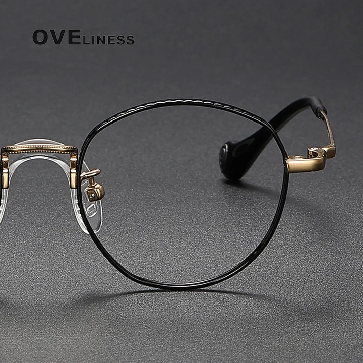 Oveliness Unisex Full Rim Round Titanium Eyeglasses 80950 Full Rim Oveliness
