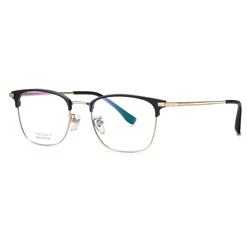 Hotochki Unisex Full Rim Square Tr 90 Titanium Eyeglasses 412036