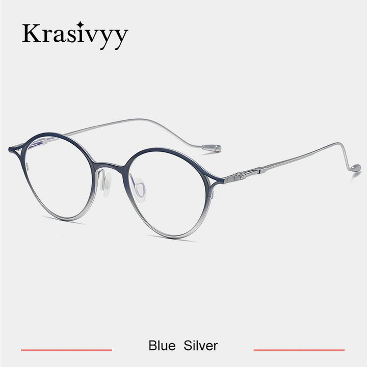 Krasivyy Unisex Full Rim Oval Round Titanium Eyeglasses 35926