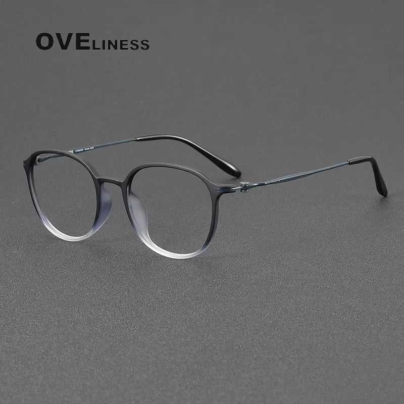 Oveliness Women's Full Rim Oval Square Acetate Titanium Eyeglasses 88666