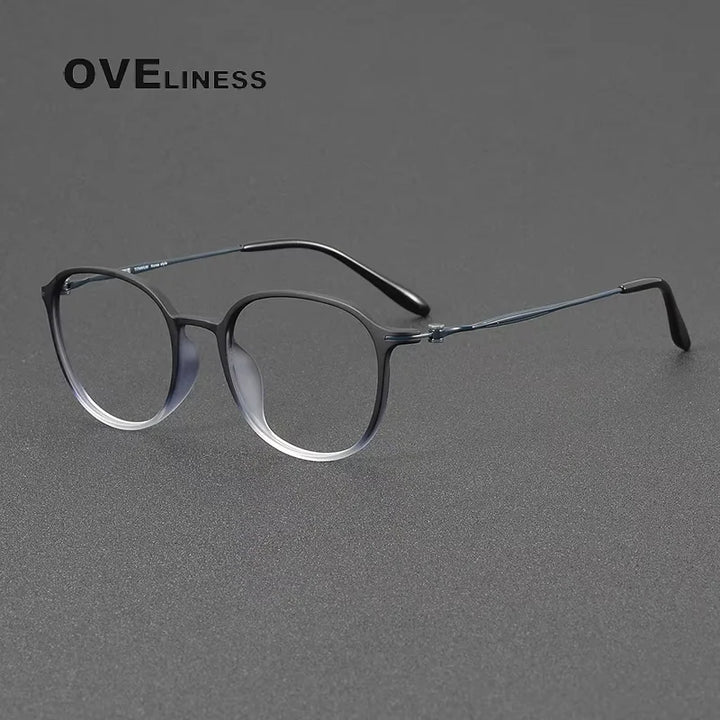 Oveliness Women's Full Rim Oval Square Acetate Titanium Eyeglasses 88666