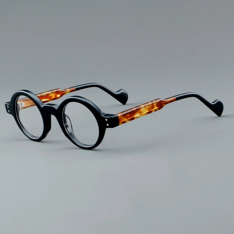 CCspace Unisex Full Rim Round Acetate Eyeglasses 57257 Full Rim CCspace C1Black