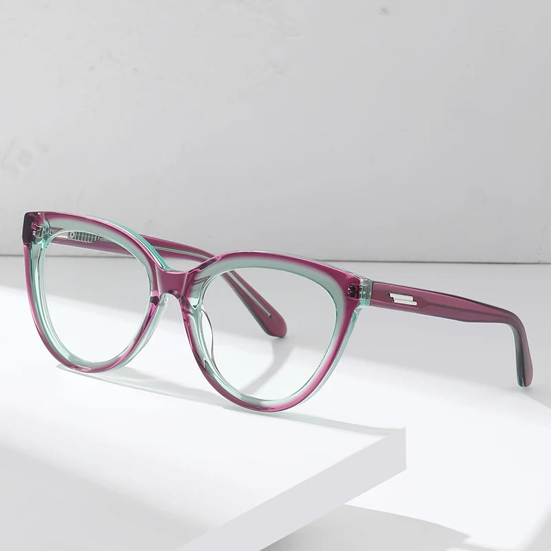 Gmei Women's Full Rim Oval Cat Eye Acetate Eyeglasses 18818