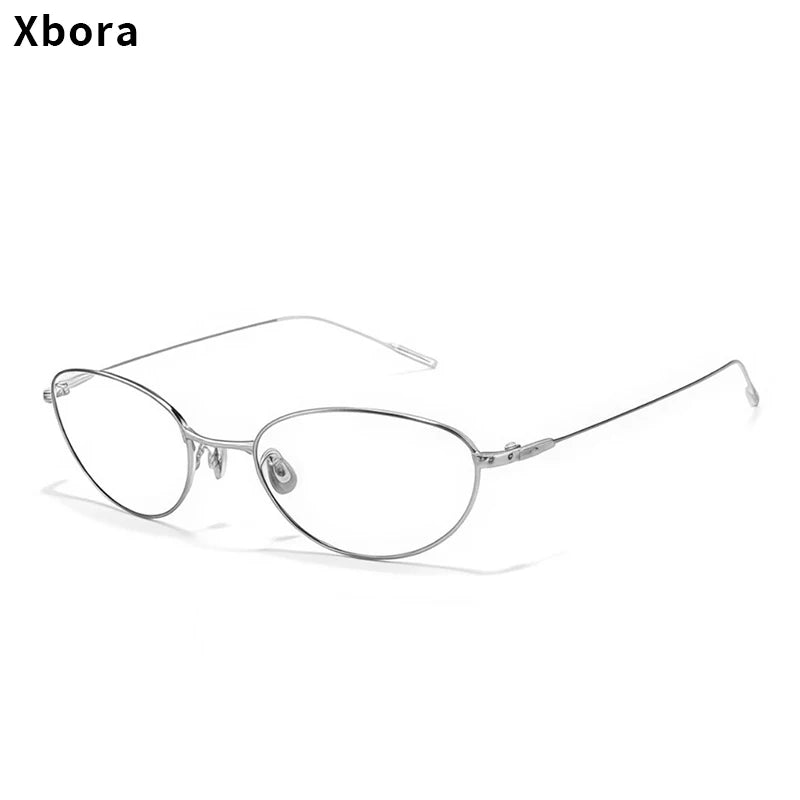 Xbora Unisex Full Rim Oval Cat Eye Titanium Eyeglasses 92025