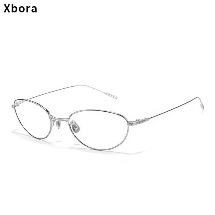Xbora Unisex Full Rim Oval Cat Eye Titanium Eyeglasses 92025
