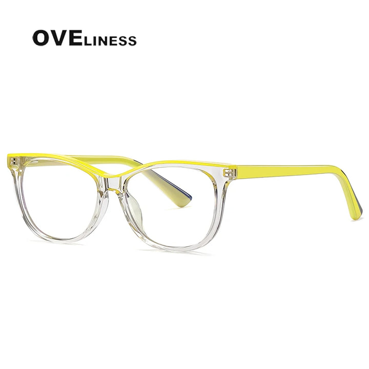 Oveliness Youth Unisex Full Rim Square Tr 90 Titanium Eyeglasses 20207 Full Rim Oveliness transparent