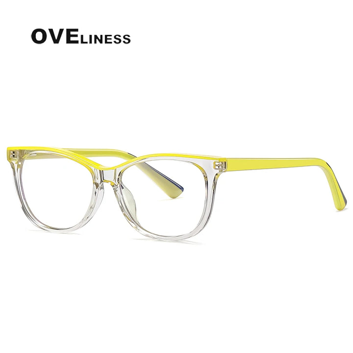 Oveliness Youth Unisex Full Rim Square Tr 90 Titanium Eyeglasses 20207 Full Rim Oveliness transparent  