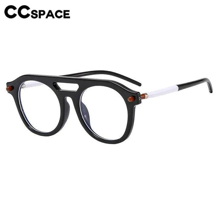 CCspace Unisex Full Rim Round Double Bridge Polycarbonate Alloy Reading Glasses 57047 Reading Glasses CCspace