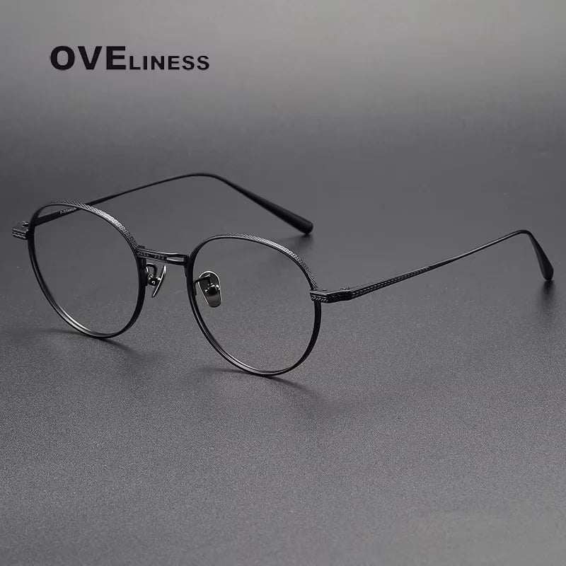 Oveliness Women's Full Rim Round Titanium Eyeglasses 213017