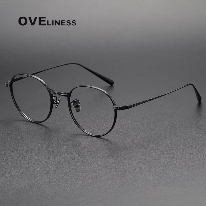 Oveliness Women's Full Rim Round Titanium Eyeglasses 213017