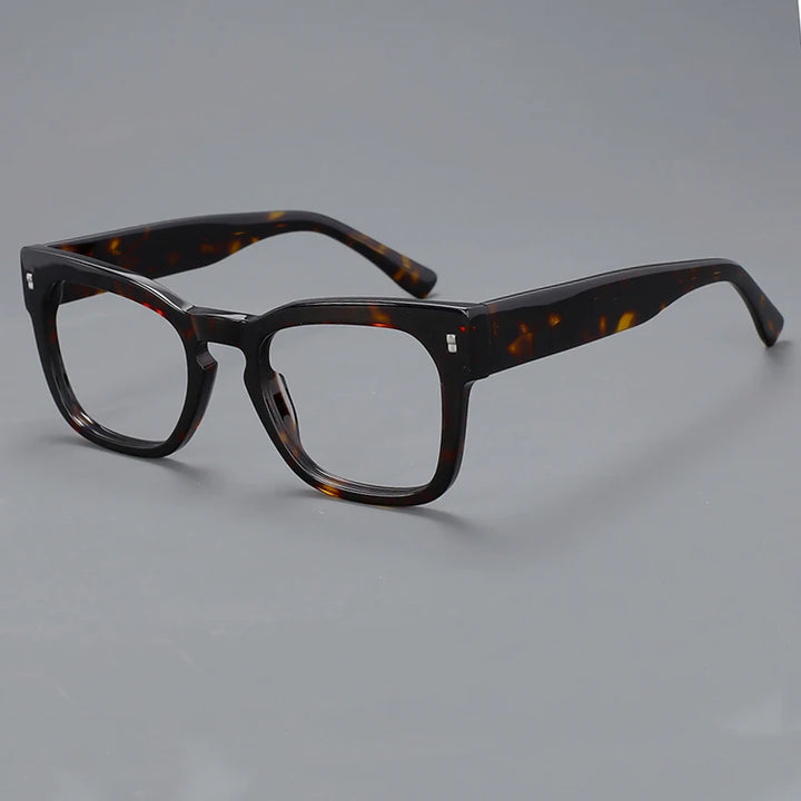 CCspace Unisex Full Rim Square Cat Eye Acetate Eyeglasses 57232 Full Rim CCspace C1Leopard